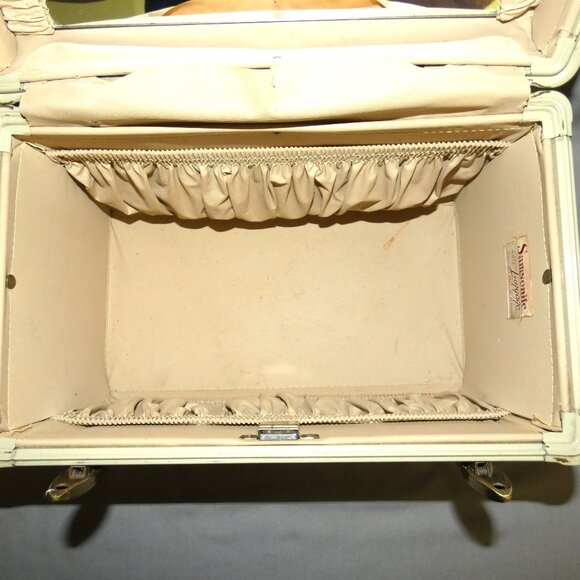 Vintage Samsonite Tan Marble Hard Side Train Case Style 4512 - Picture 9 of 11